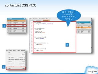 contactList CSS 作成
1
2
次ページのソー
スコードをコ
ピー&ペーストし
て下さい
3
 