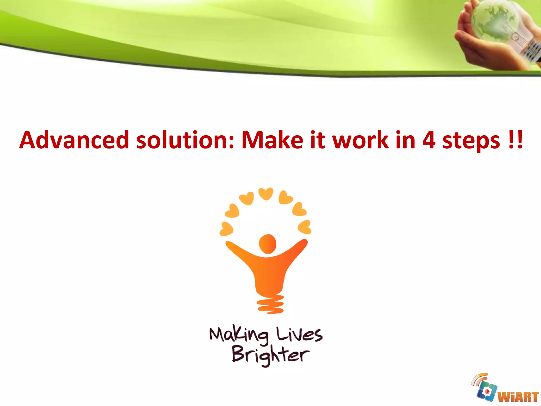 Advanced solution: Make it work in 4 steps !!
 