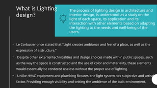 LIGHTING DESIGN.pptx Building Services. Architecture | PPTX