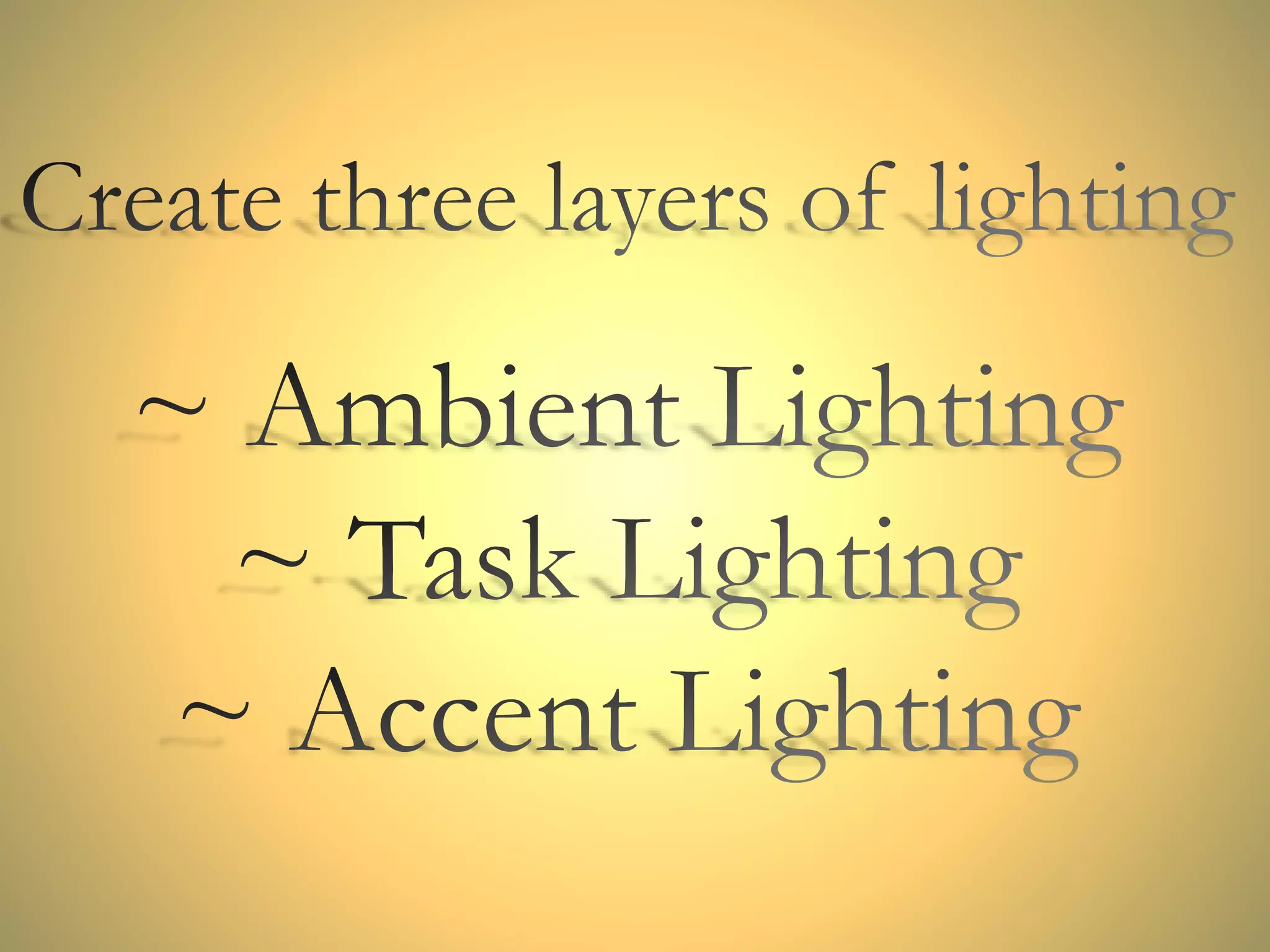 Different Lighting Types in Interior Design PPT