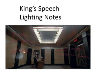 King’s Speech
Lighting Notes

 