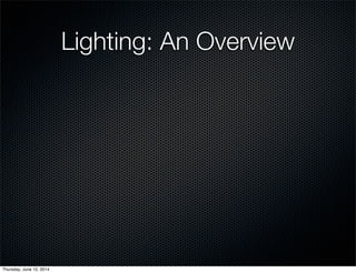 Lighting: An Overview
Thursday, June 12, 2014
 