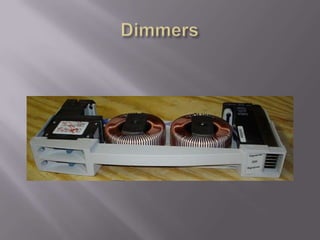 Types of FixturesWithin the groups of "wash" and "spot" light, there are other, more specific types of fixturesTraditionally theatre and stage lighting has been of the "generic" type. These are lights which are focussed, geled, and then simply dimmed to give the effect the designer wants. In recent years the emergence of moving lights (or automated lights) has had a substantial impact of theatre and stage lighting