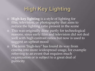 Lighting ControlsLighting control tools might best be described as anything that changes the quality of the lightControllers are commonly lighting consoles designed for sophisticated control over very large numbers of dimmers or luminaires, but may be simpler devices which play back stored sequences of lighting states with minimal user interfaces. Consoles are also referred to as lighting desks or light-boards