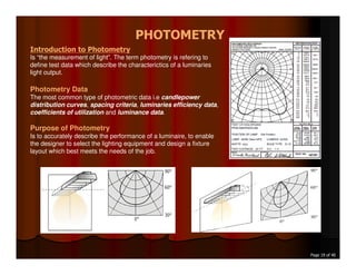 Photometry Definition Lighting Presentation Rev2 | PDF