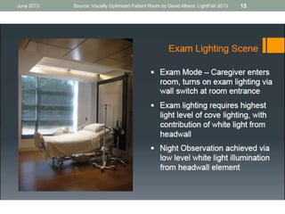 June 2013 Source: Visually Optimized Patient Room by David Allison. LightFair 2013 15
 