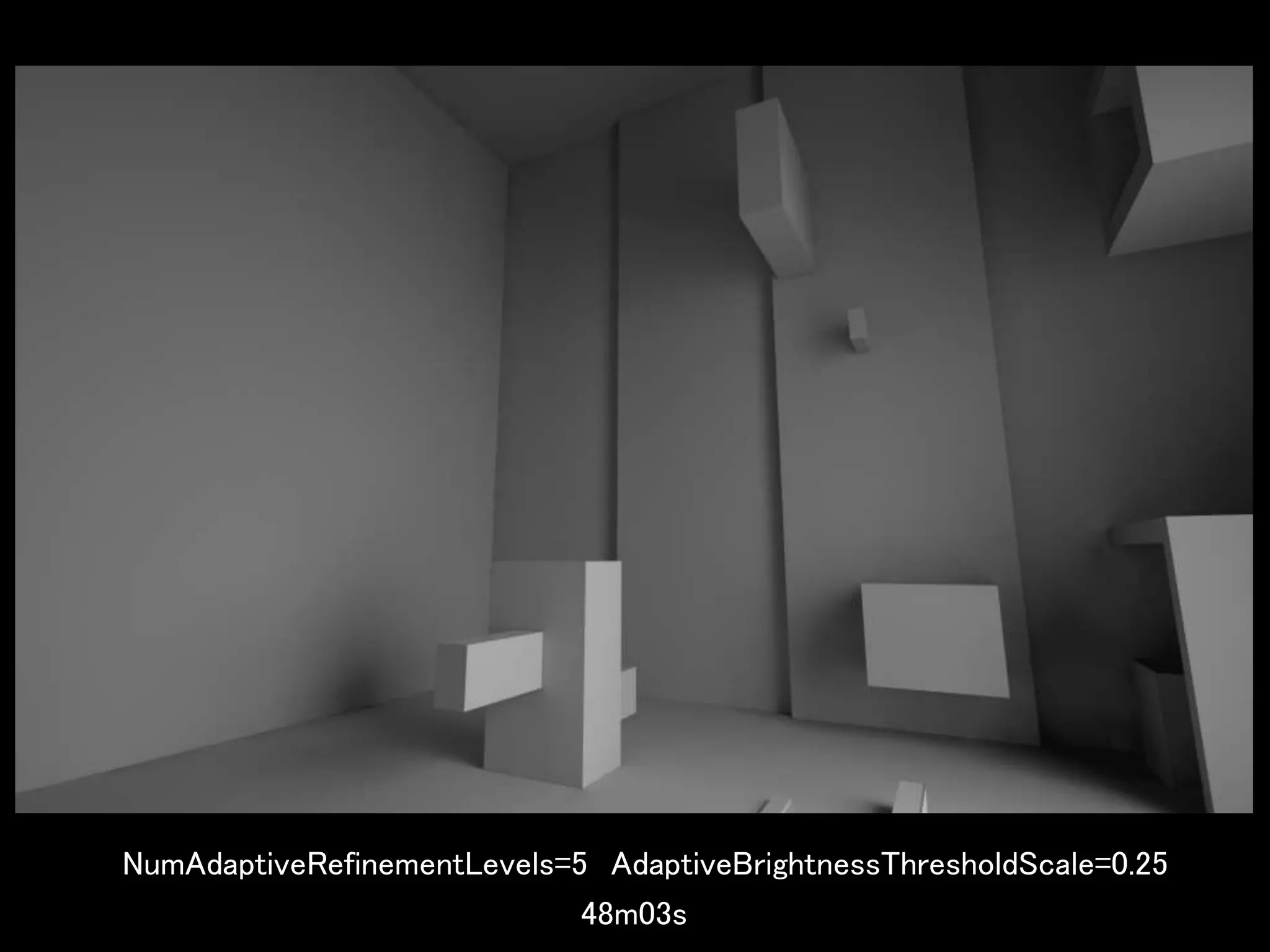 NumAdaptiveRefinementLevels=5 AdaptiveBrightnessThresholdScale=0.25
48m03s
 