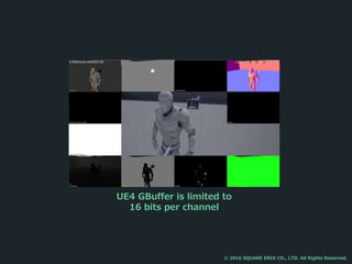 UE4 GBuffer is limited to
16 bits per channel
© 2016 SQUARE ENIX CO., LTD. All Rights Reserved.
 
