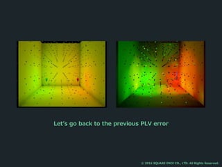 Let’s go back to the previous PLV error
© 2016 SQUARE ENIX CO., LTD. All Rights Reserved.
 