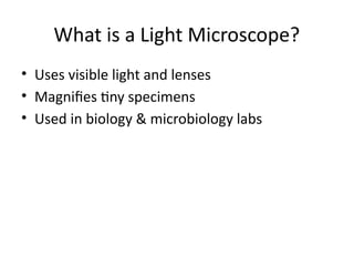 Light Microscope Light MicroscopeLight Microscope | PPTX