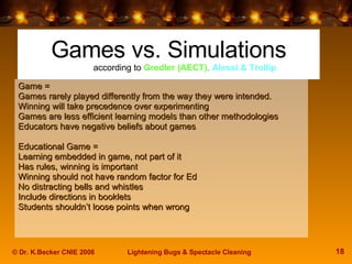 <ul><li>Game =  </li></ul><ul><li>Games rarely played differently from the way they were intended. </li></ul><ul><li>Winni...