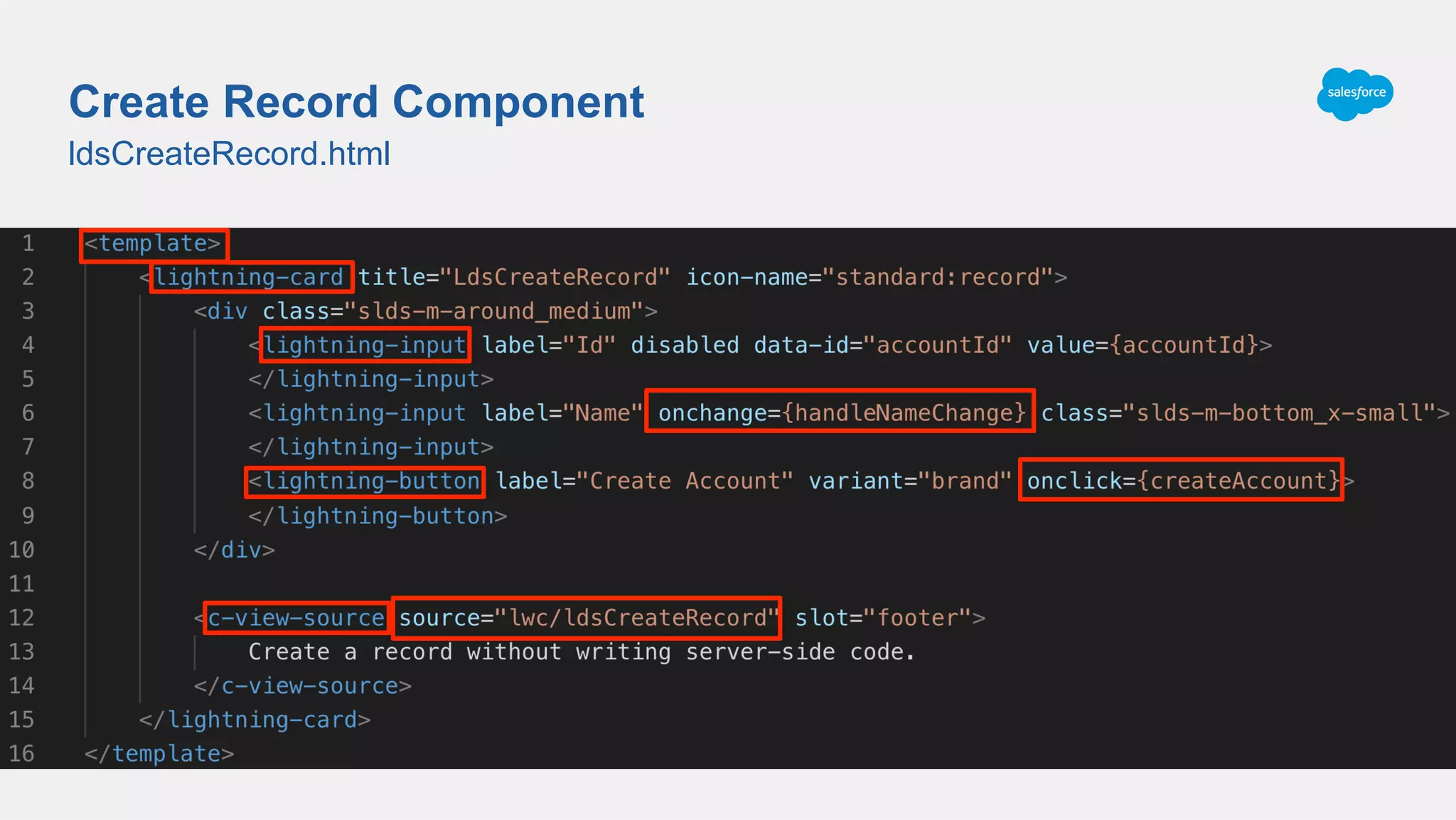 ldsCreateRecord.html
Create Record Component
 