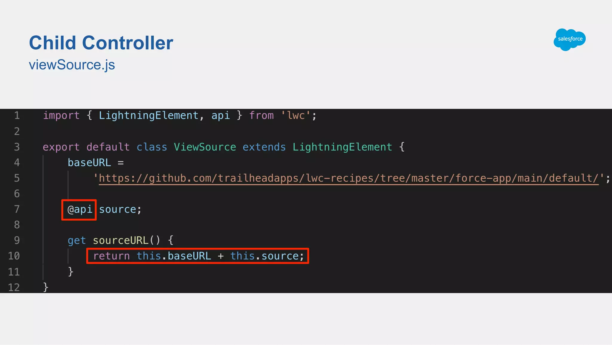 viewSource.js
Child Controller
 