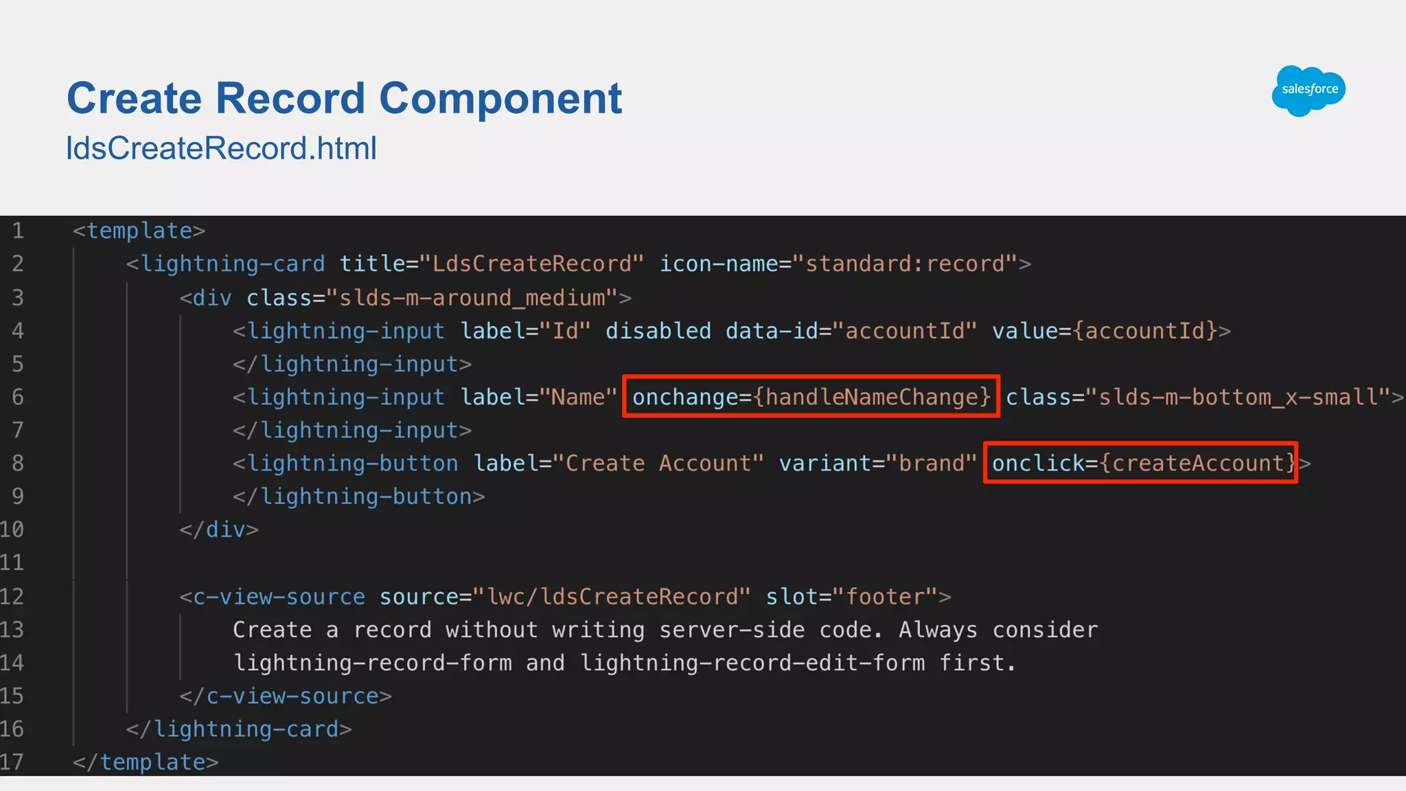ldsCreateRecord.html
Create Record Component
 
