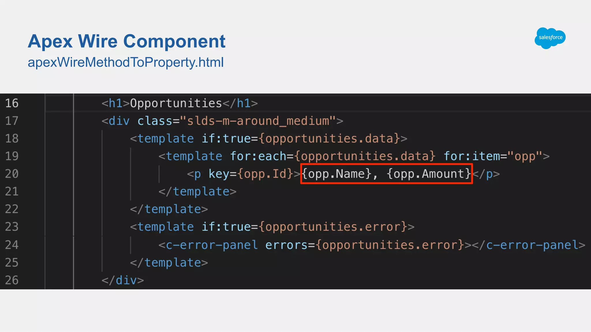 apexWireMethodToProperty.html
Apex Wire Component
 