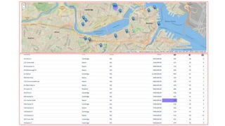 [screenshot 2: map + list]
 