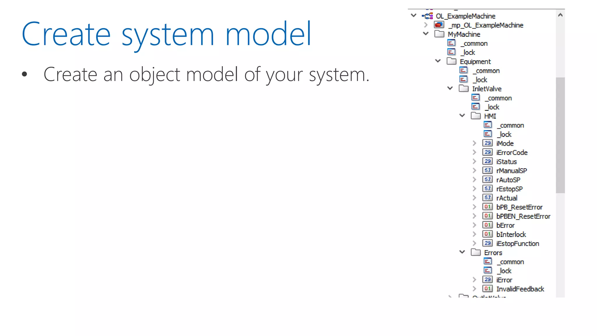 • Create an object model of your system.
Create system model
 