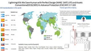 LightningKills We SaveHumanwithPerfect Design(WAR) SAFELIFEandAssets
Conventional(IEC62305)Vs AdvanceProtection(ESE) NFC 17-102
 