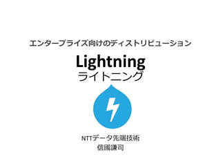 Lightning
ライトニング
NTTデータ先端技術
信國謙司
エンタープライズ向けのディストリビューション
 