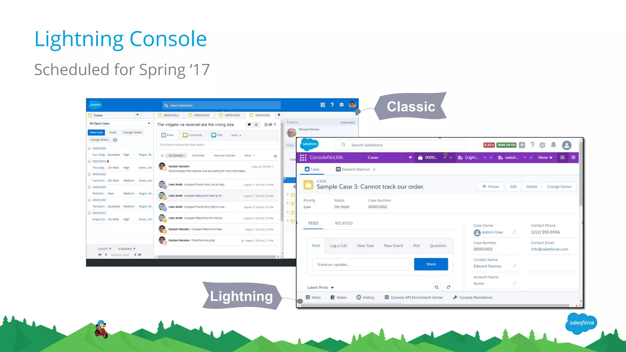 Lightning Console
Scheduled for Spring ‘17
Classic
Lightning
 