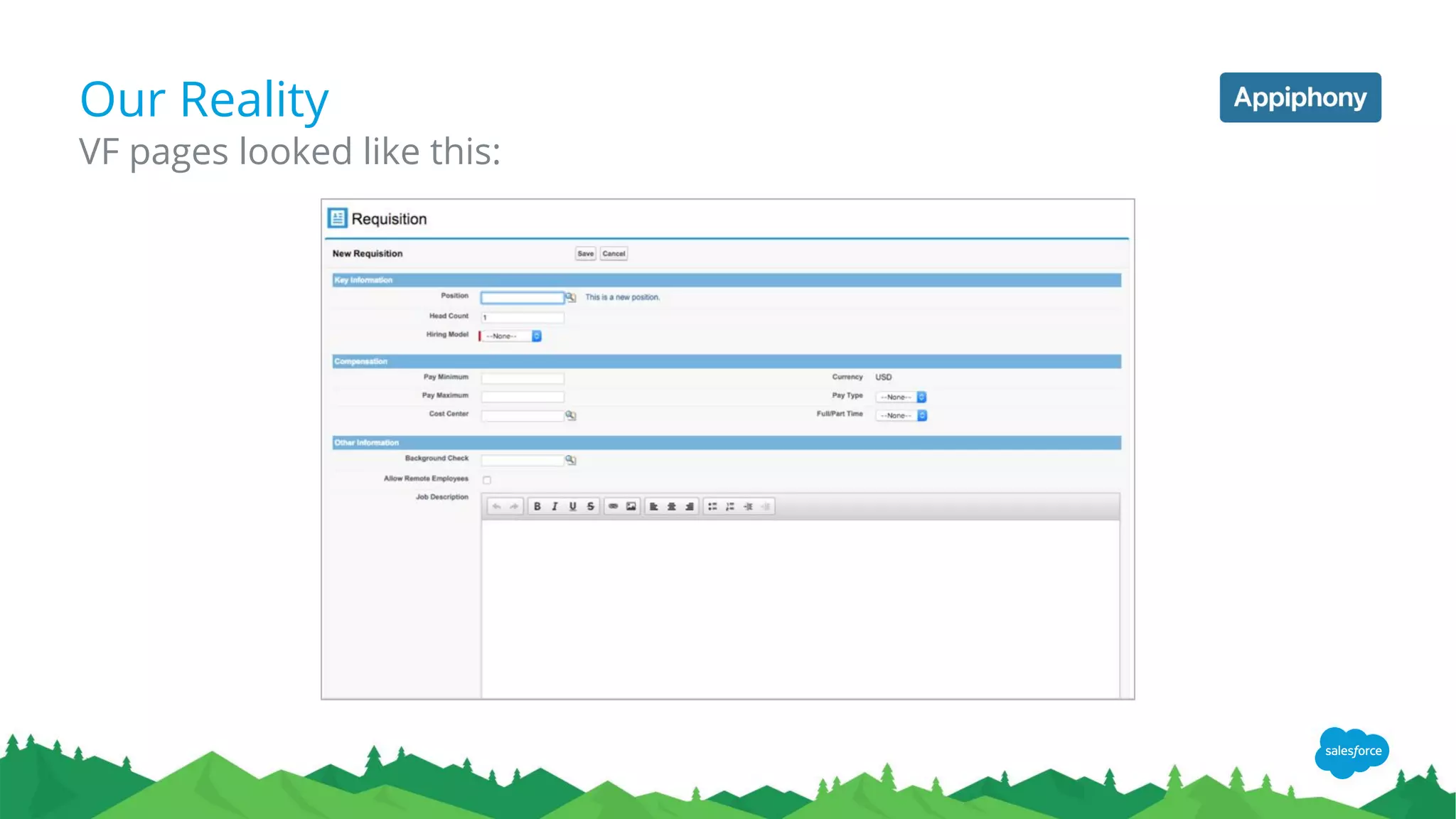 Our Reality
VF pages looked like this:
 