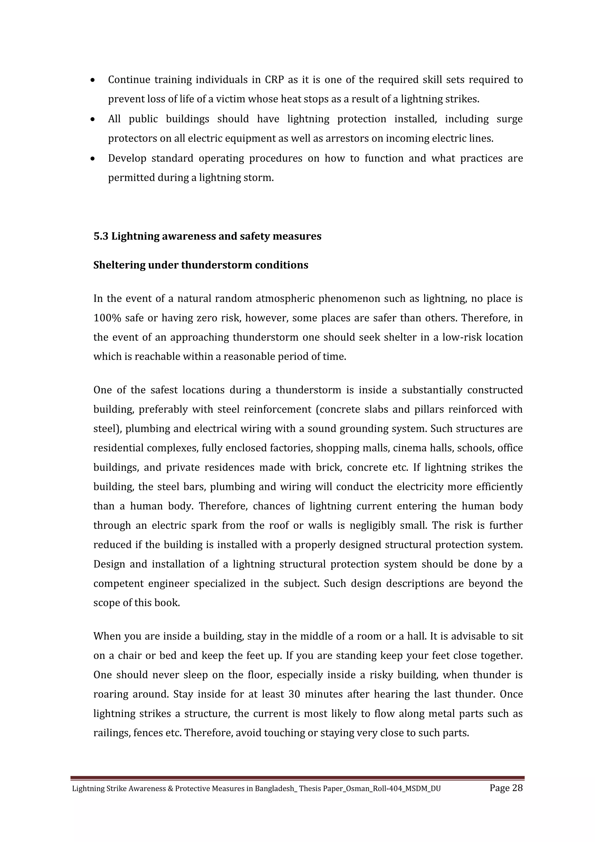 Lightning Strike Awareness and Protective Measures in Bangladesh | PDF
