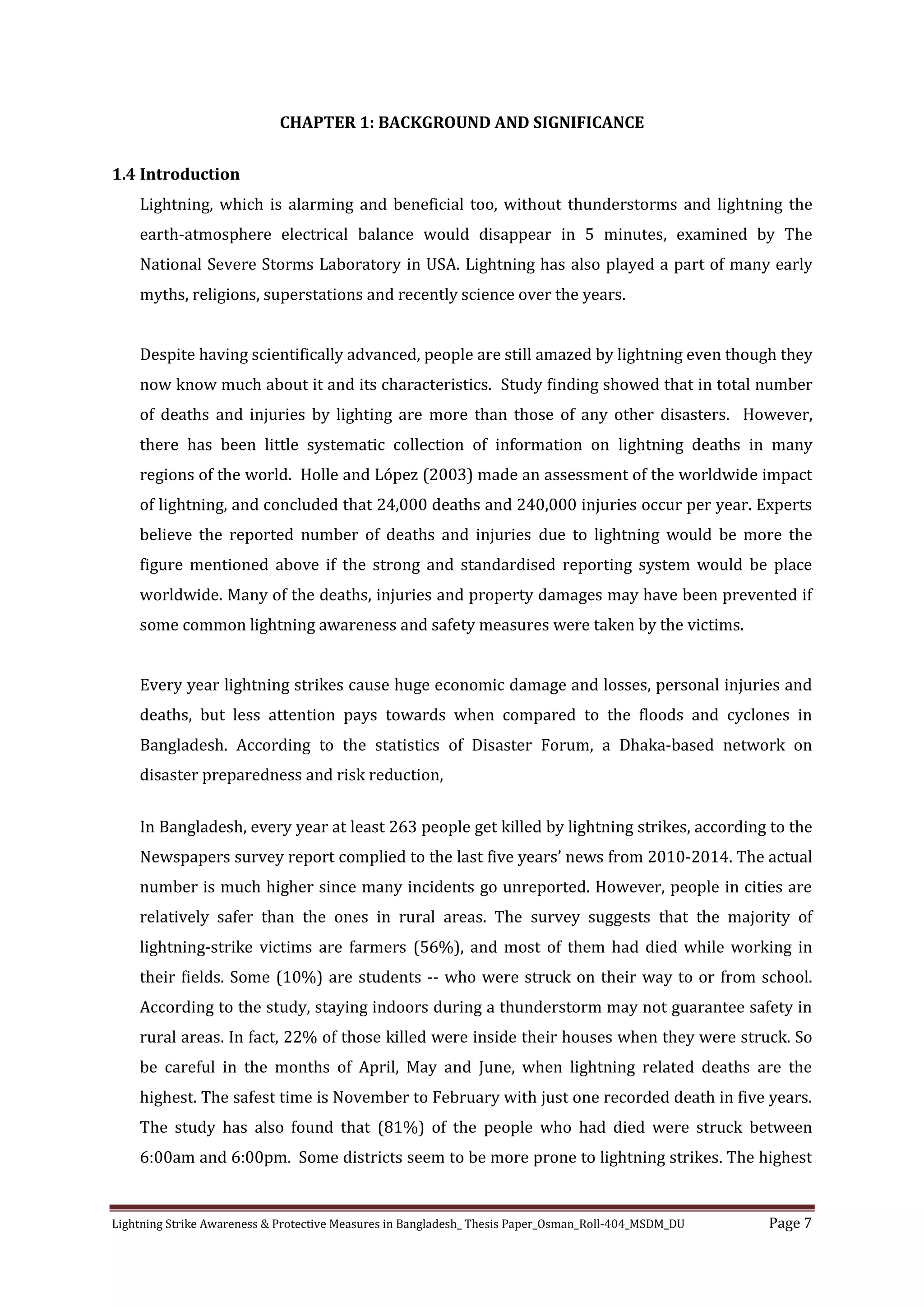 Lightning Strike Awareness and Protective Measures in Bangladesh | PDF