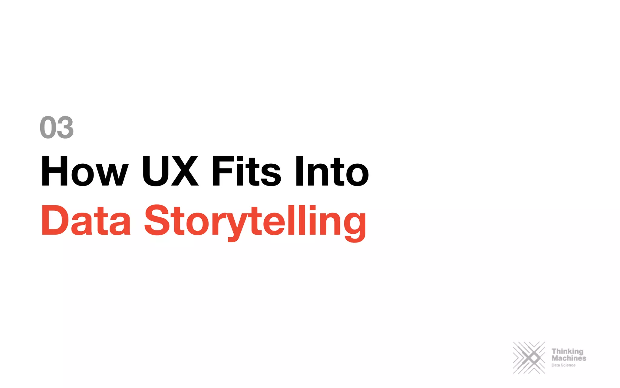 03
How UX Fits Into
Data Storytelling

 