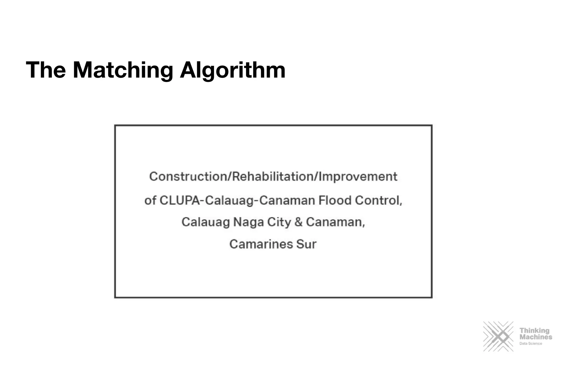 The Matching Algorithm

 