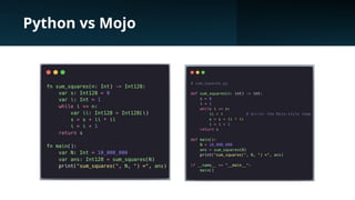 Python vs Mojo
 