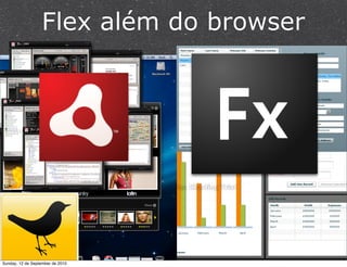 Flex além do browser




Sunday, 12 de September de 2010
 