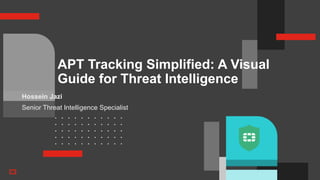APT Tracking Simplified: A Visual
Guide for Threat Intelligence
Hossein Jazi
Senior Threat Intelligence Specialist
 