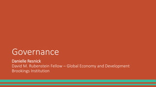• Devolution is most comprehensive form of decentralization
o Promises greater accountability and policy prioritization ba...
