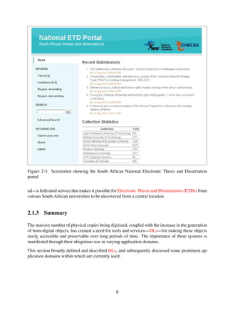 Figure 2-3. Screenshot showing the South African National Electronic Thesis and Dissertation
portal
Figure 2-4. Screenshot showing the Project Gutenburg free ebooks portal
8
 