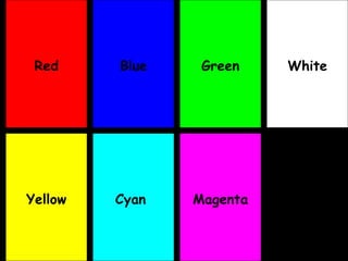 Red Magenta White Yellow Blue Green Cyan 