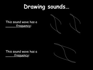 Drawing sounds…Drawing sounds…
This sound wave has a
_____ frequency:
This sound wave has a
___ _frequency:
 
