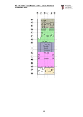 ARC 3413 Building Science Project 1: Lighting & Acoustic Performance
Evaluation and Design
25
 