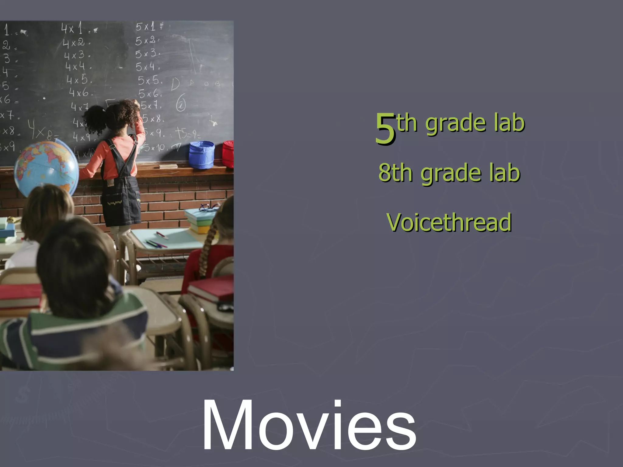 5 th  grade lab 8 th  grade lab Voicethread Movies 