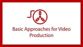 Basic Approaches for Video
Production
 