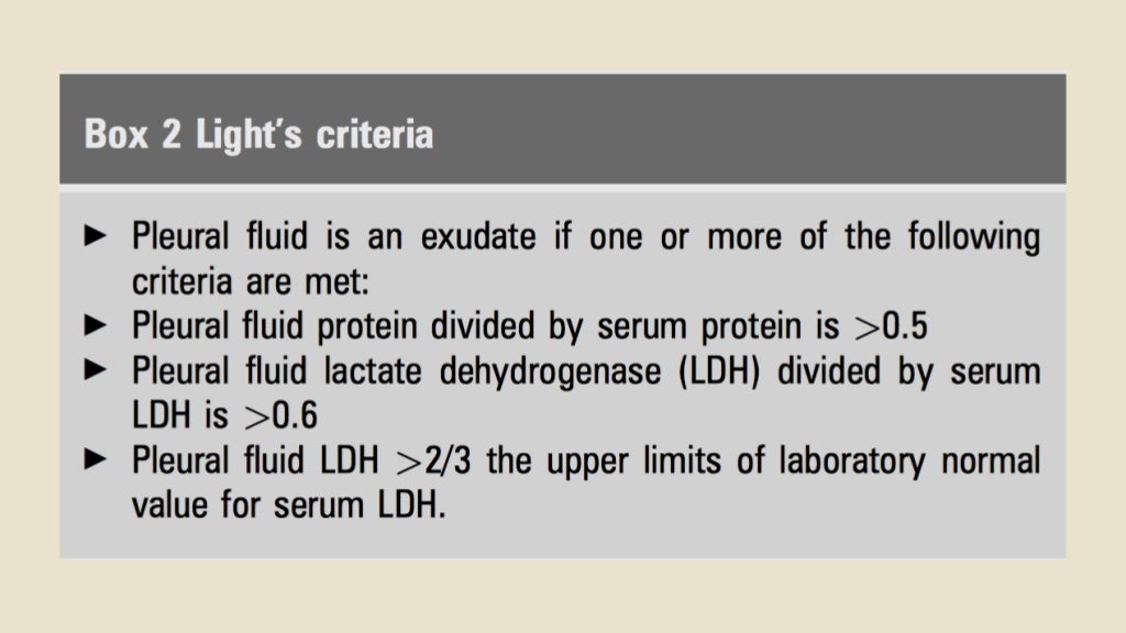 Lights criteria pleural diseases