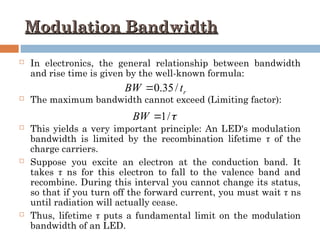 Optical Bandwidth Formula Light Sources in optical fiber communication | PPT
