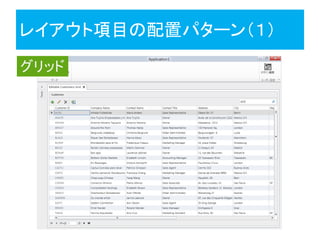 レイアウト項目の配置パターン（１）
グリッド
 