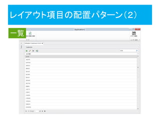 レイアウト項目の配置パターン（２）
一覧
 