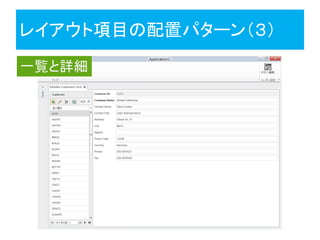 レイアウト項目の配置パターン（３）
一覧と詳細
 