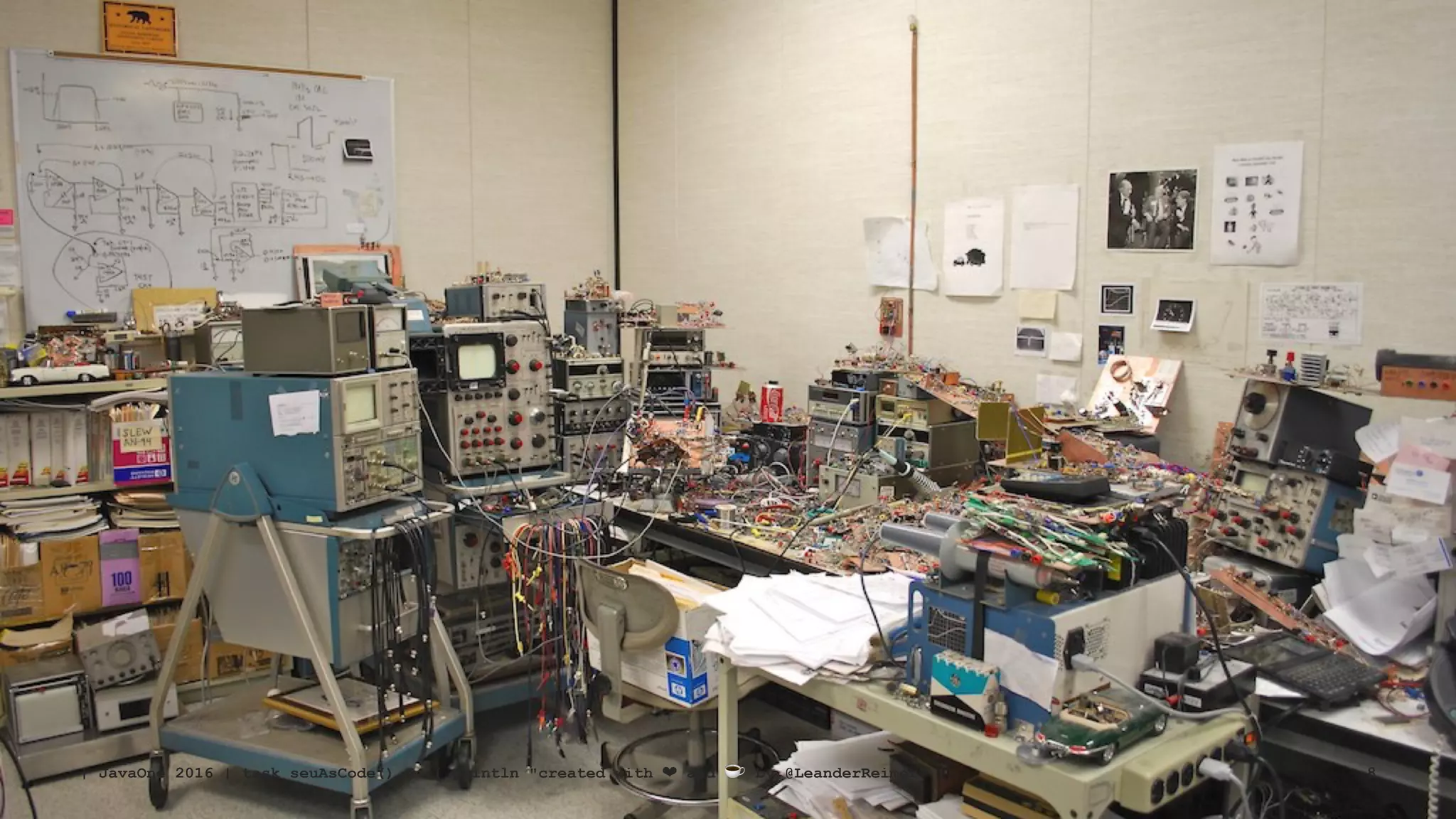 | JavaOne 2016 | task seuAsCode() << { println "created with ❤ and ☕ by @LeanderReimer" } 8
 