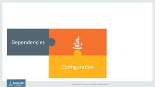 Copyright	
  ©	
  2015,	
  Oracle	
  and/or	
  its	
  aﬃliates.	
  All	
  rights	
  reserved.	
  	
  |	
   14	
  
Conﬁgura9on	
  
Dependencies	
  
 