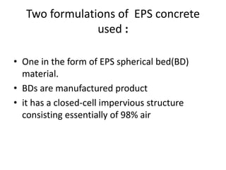 Light weight polystyrene concrete using engineered or waste | PPTX