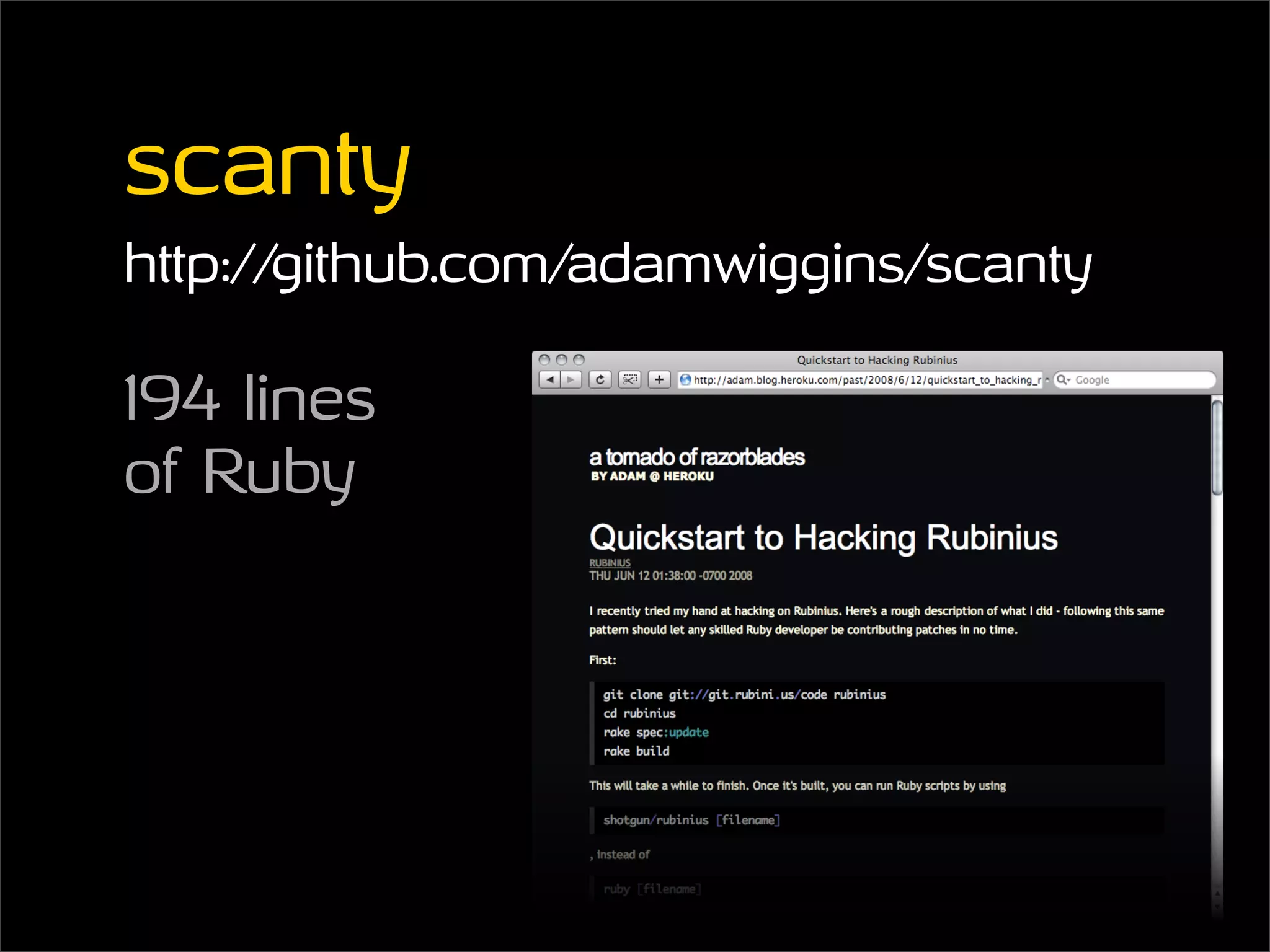 Lightweight Webservices with Sinatra and RestClient