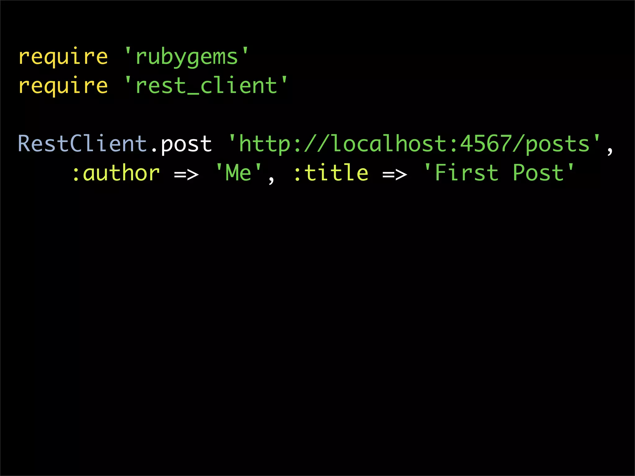 Lightweight Webservices with Sinatra and RestClient