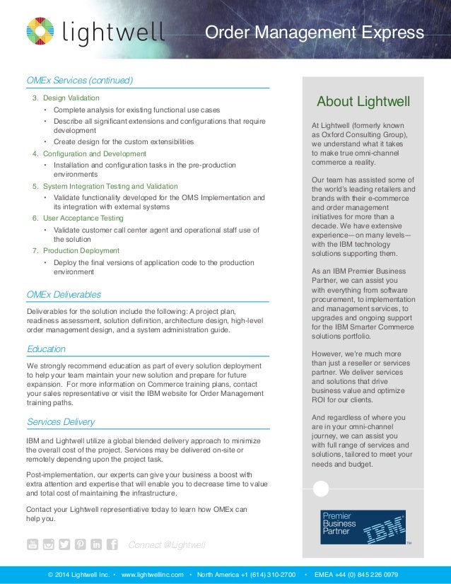 Order Management Express Solution from IBM and Lightwell